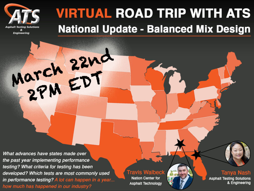 Map of United States for National Balanced Mix Design webinar
